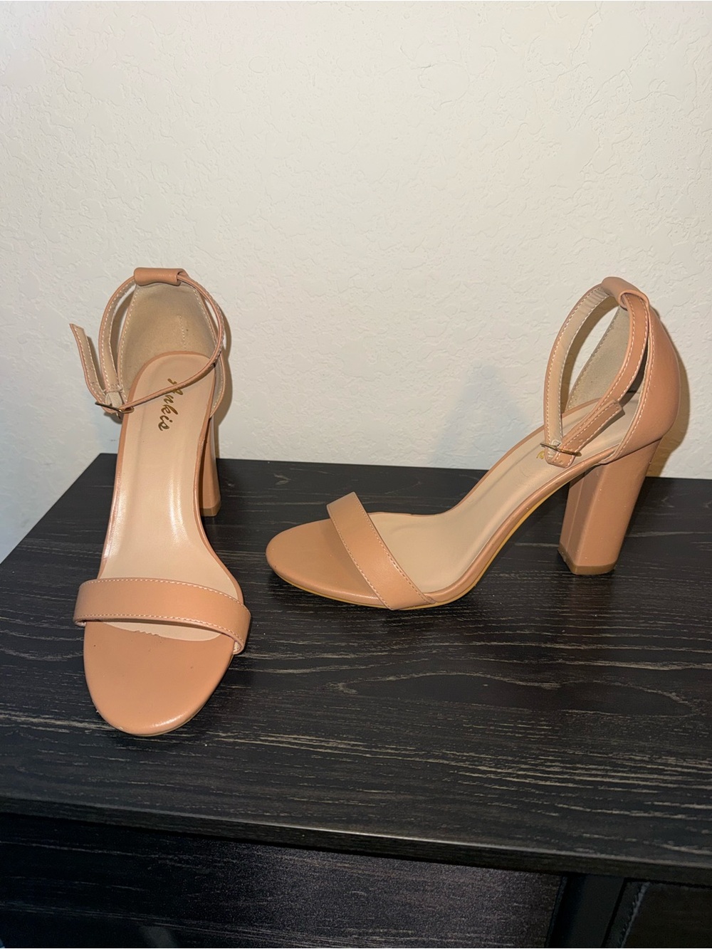 Women's Ankis Nude Strappy Block Heel Sandals